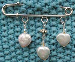 Pearl Hearts Kilt Pin