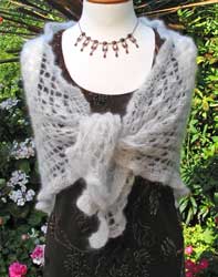 Crocheted Angora Shawl